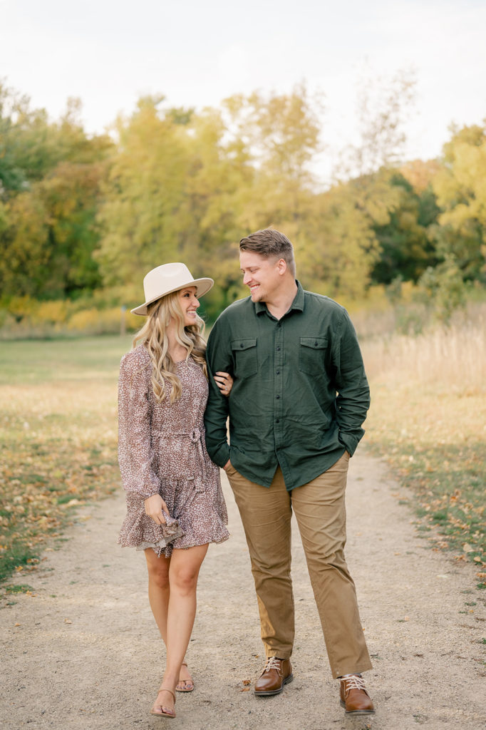 These engagement photo outfits tie in a unique, thoughtful color combination that works beautifully together