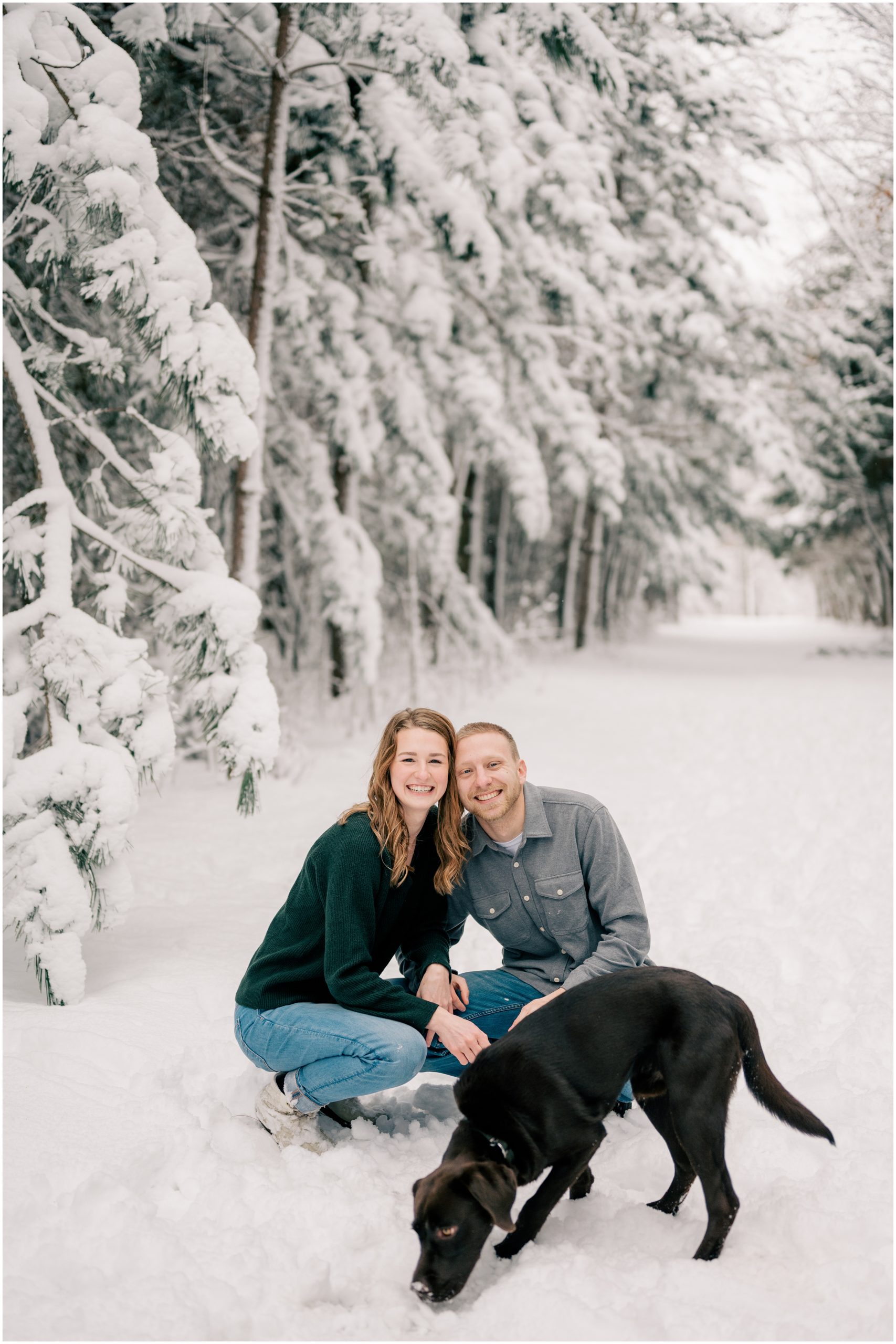 Winter couple's session in the snow