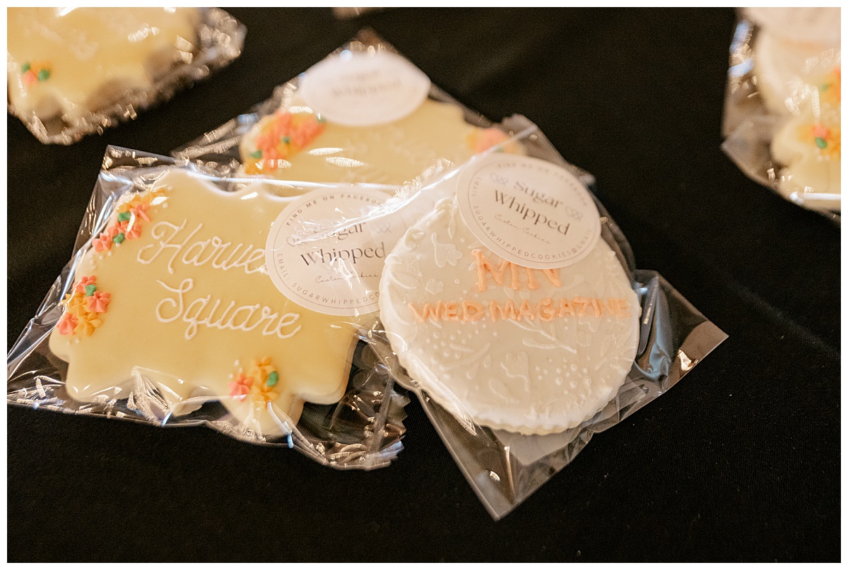 cookies individually wrapped for launch party by Minnesota wedding photographer
