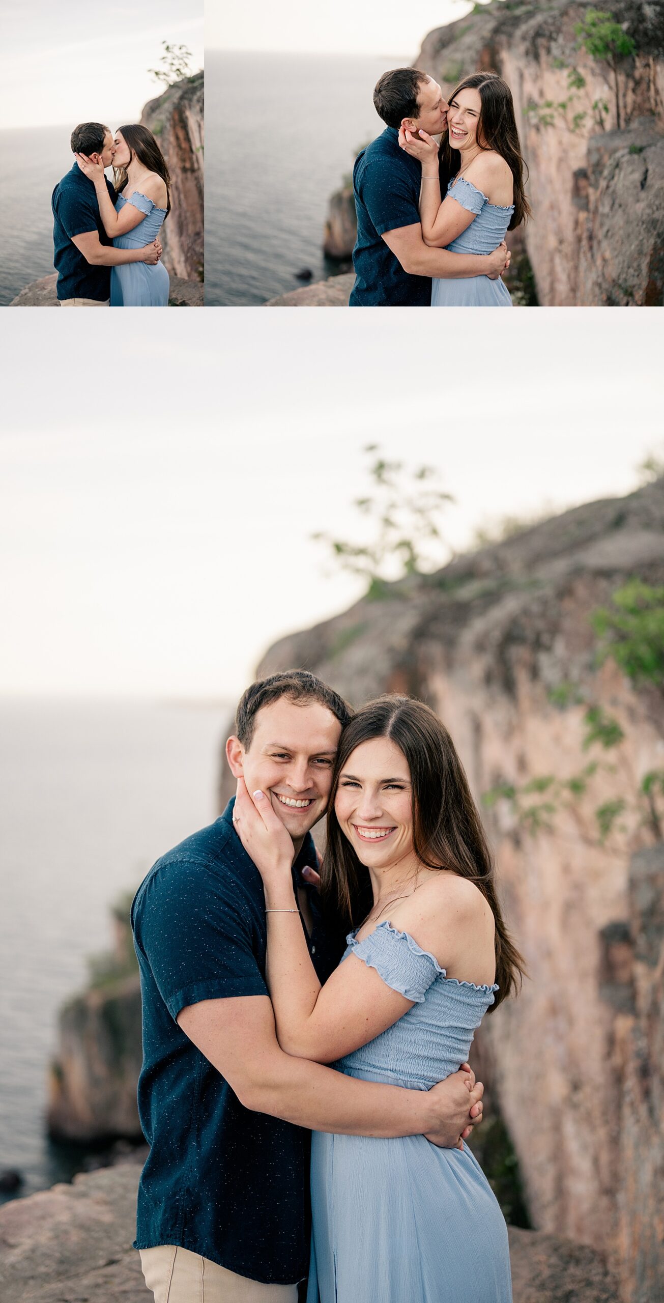 woman holds fiancé close for their session by Rule Creative Co