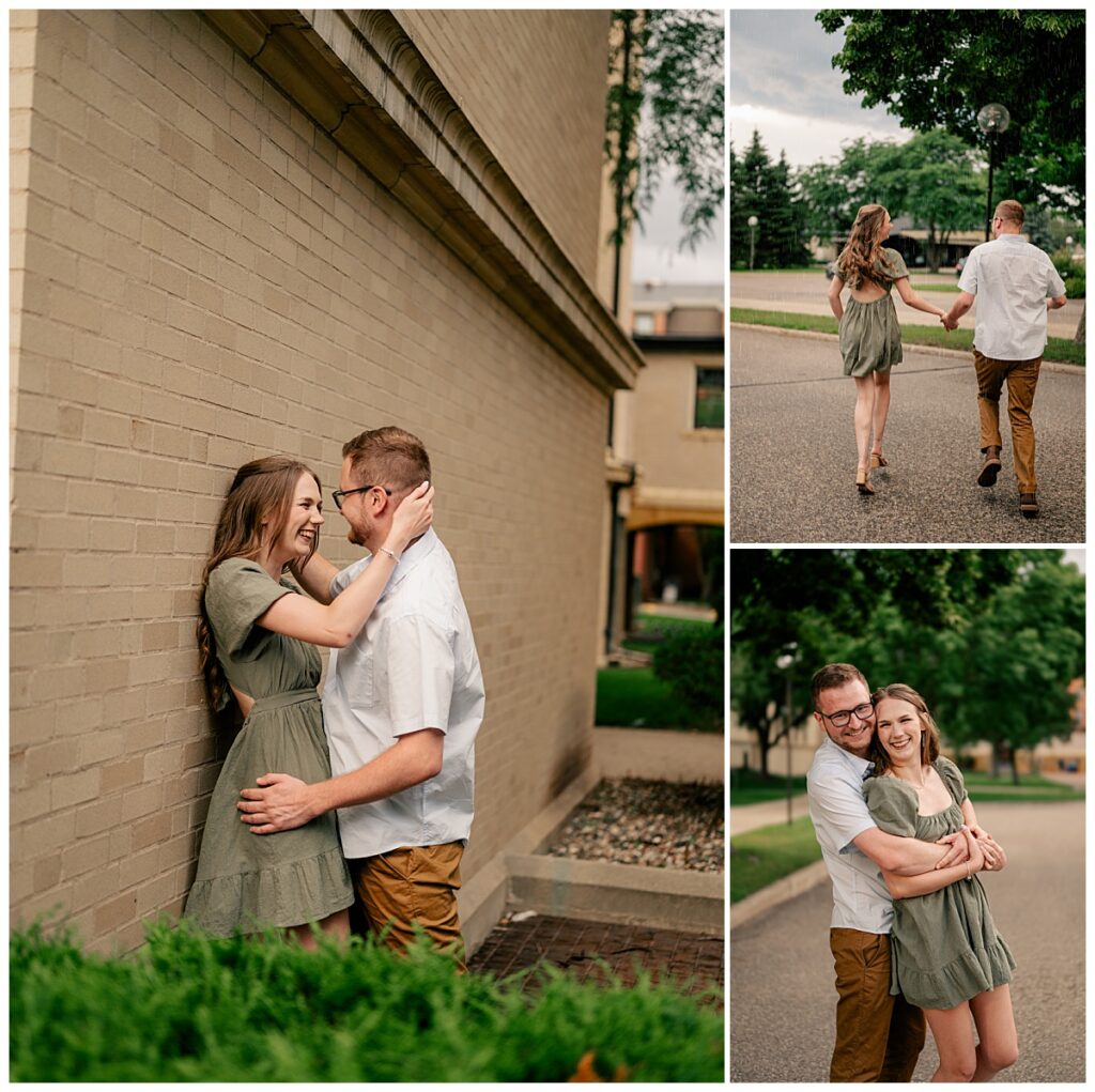 couple walks hand in hand by Minnesota wedding photographer