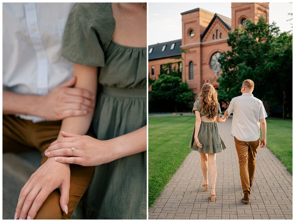 fiances walk hand in hand by Rule Creative Co