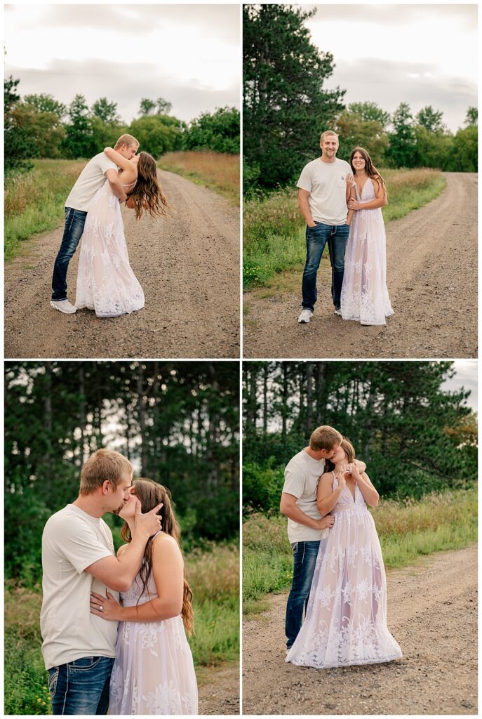 couple kiss on outdoor path by Rule Creative Co