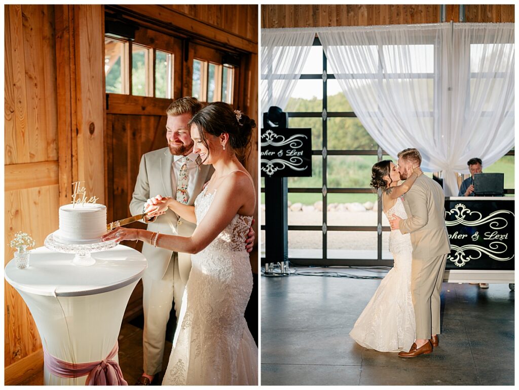 bride and groom cut the cake together by Rule Creative Co