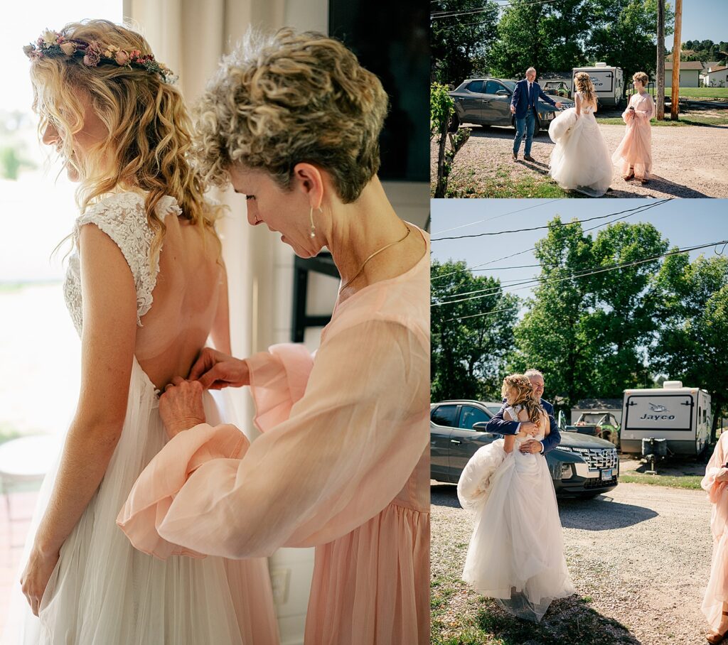 mom zips up daughters gown by Rule Creative Co Photography