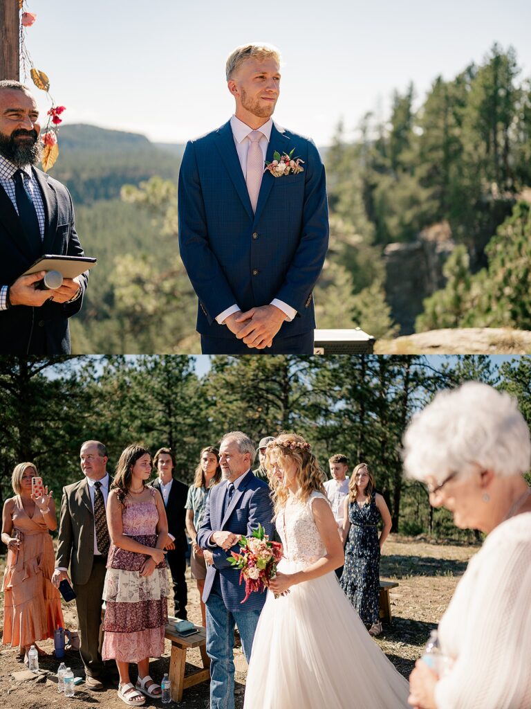 bride walks down the aisle to her groom by rule creative co 