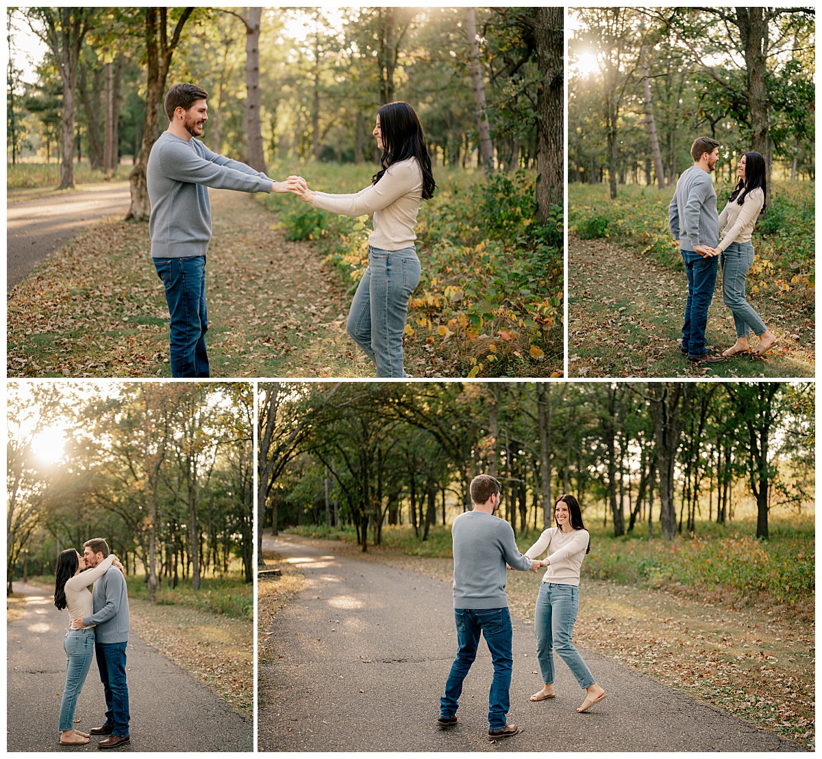 brunette couple dance in the trees by Rule Creative Co