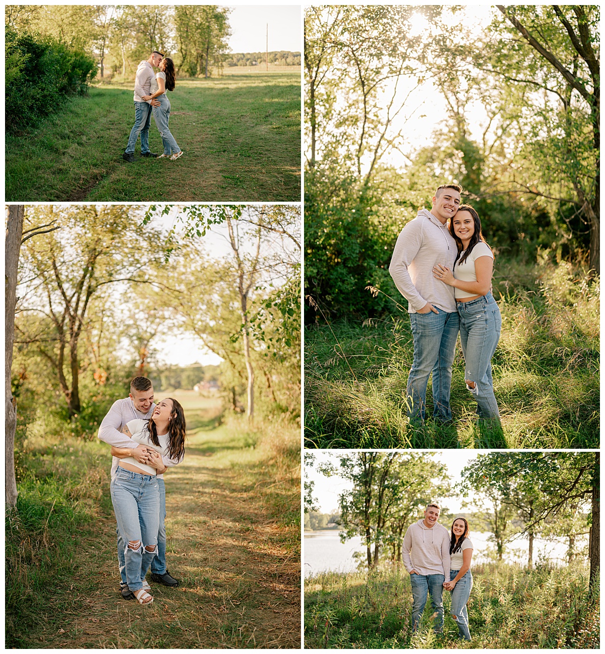 brunette woman giggles as her man tickles her by Minnesota wedding photographer 