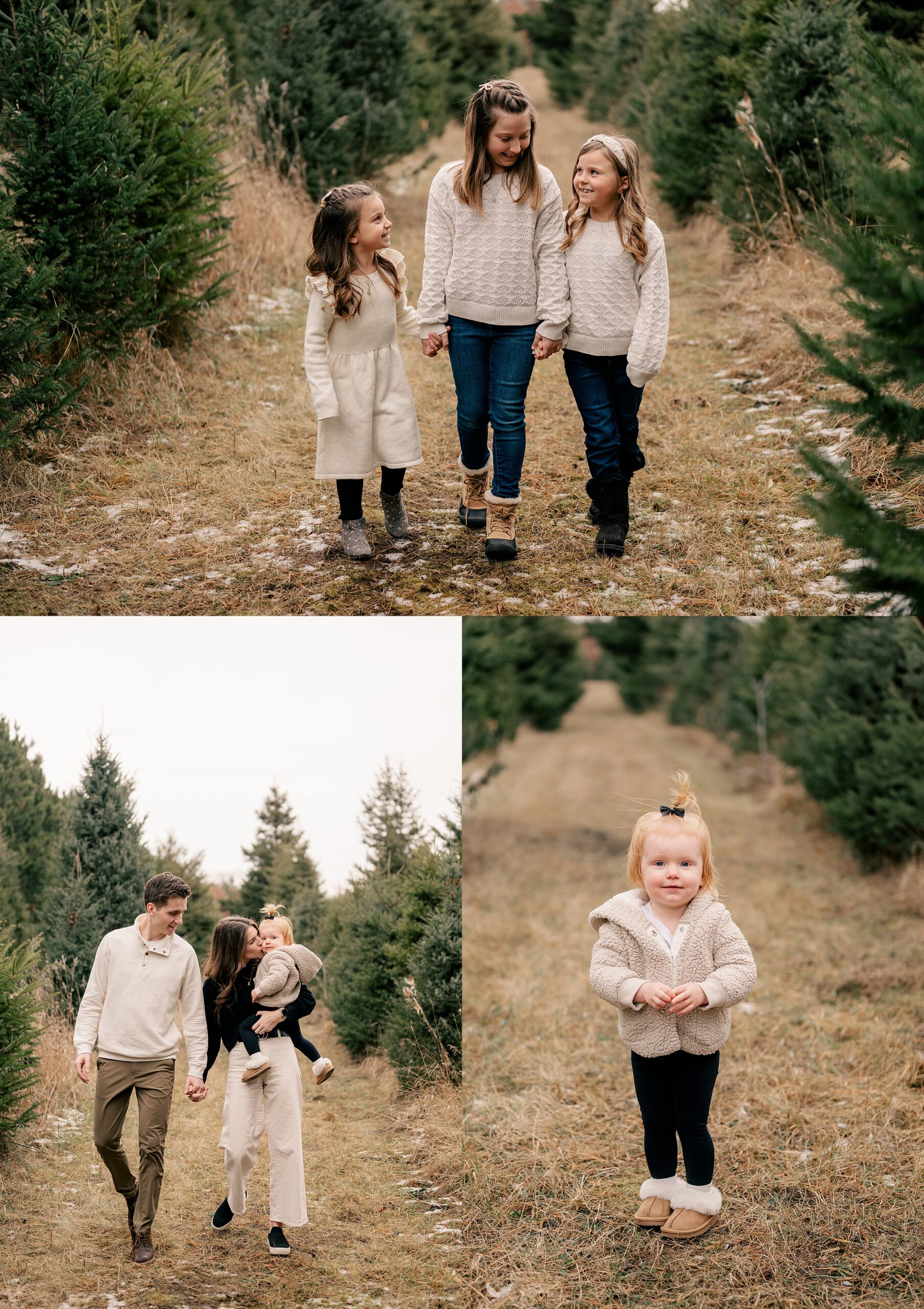 Sisters and family hold hands walking by Rule Creative Co.