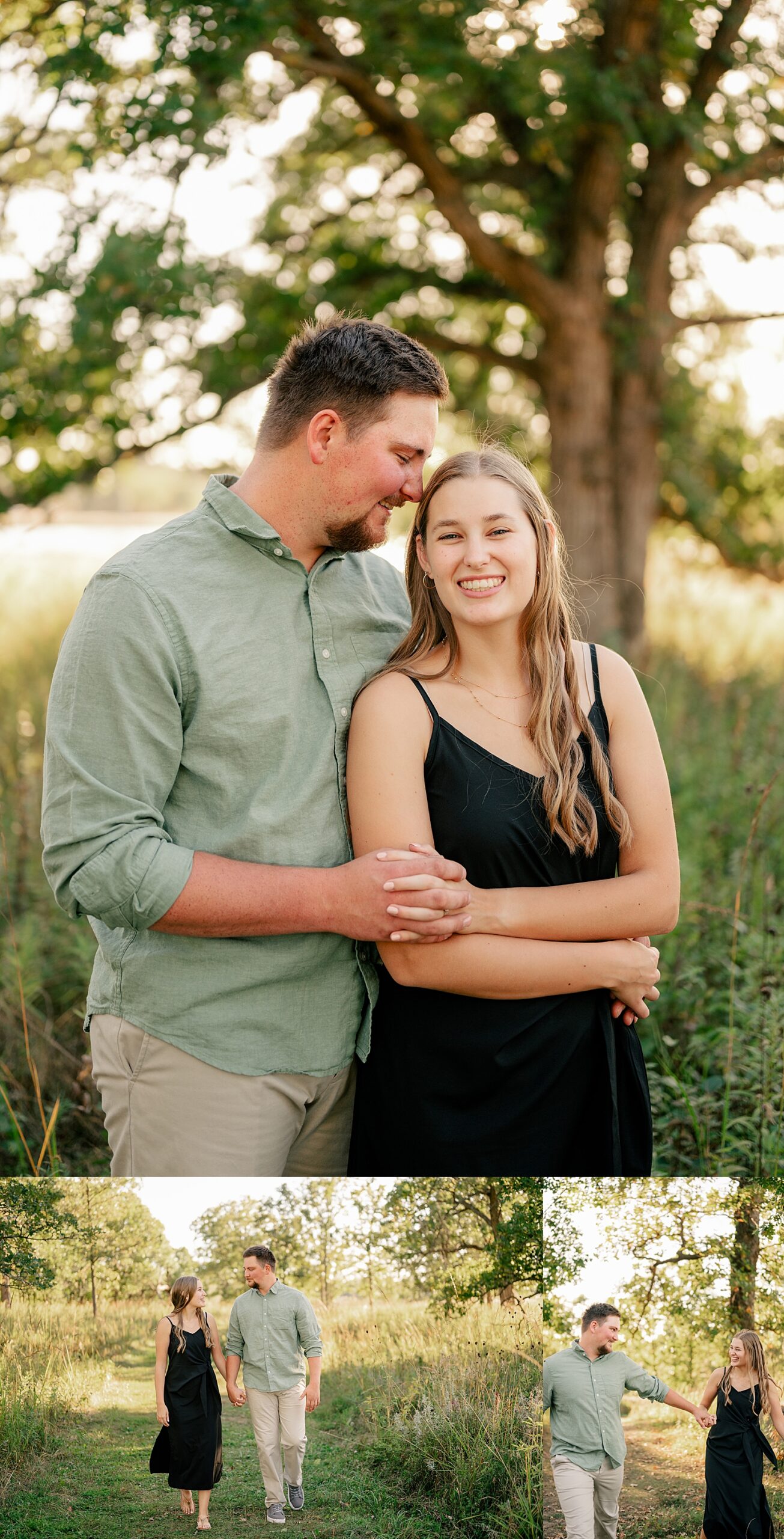 man snuggles into fiancé for beautiful Fall engagement session