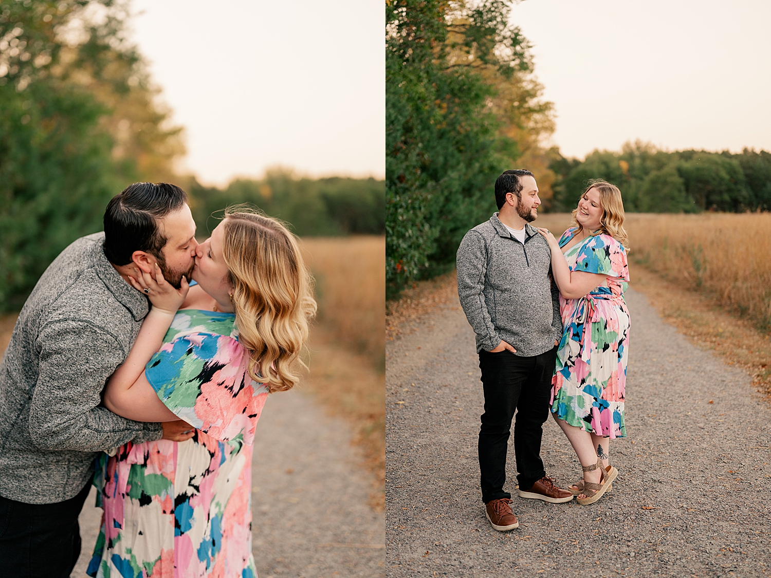 woman in colorful dress smiles at her man by Rule Creative Co