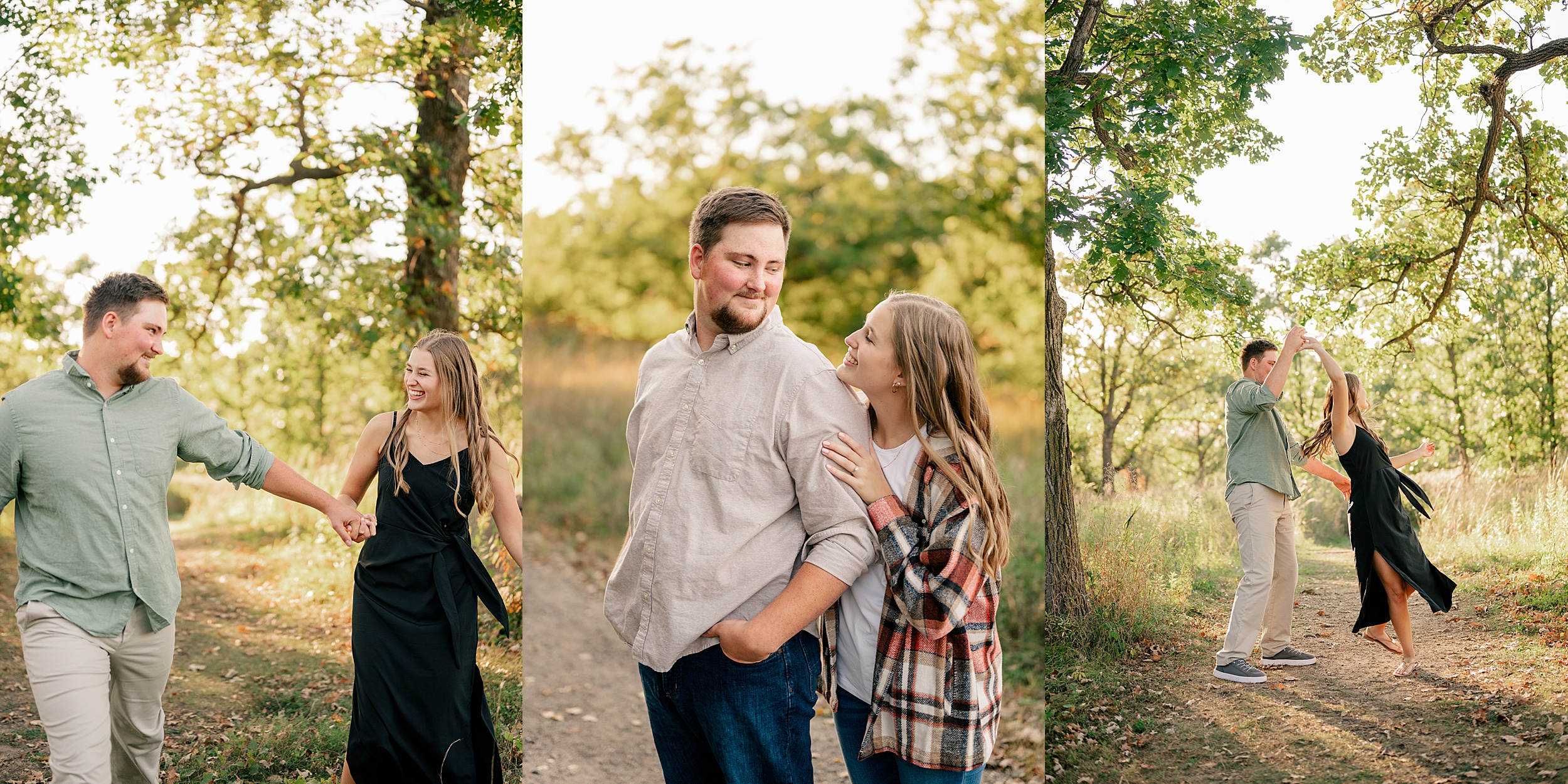 Couple spins and plays in wooded area with Rule Creative Co.