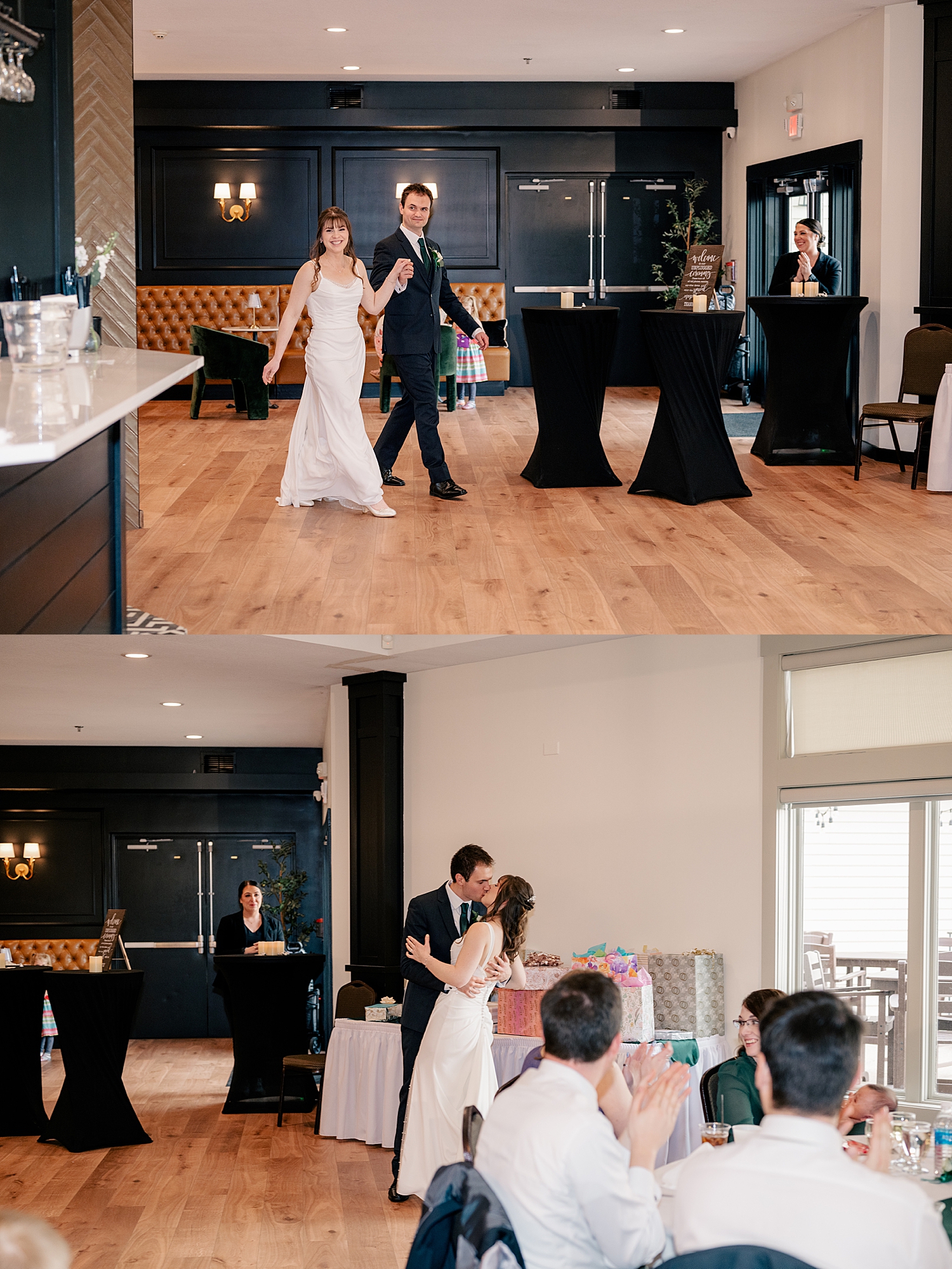 man kisses his new wife at reception by Rule Creative Co