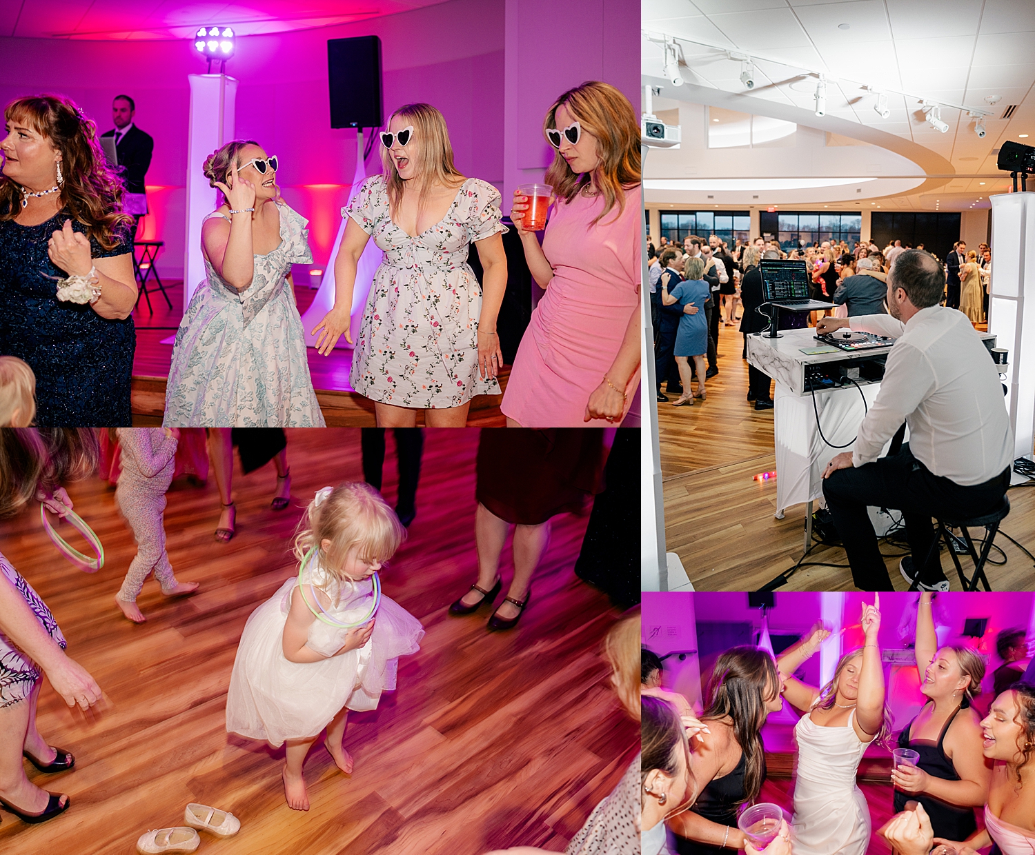 guests dance to DJ music by Minnesota wedding photographer