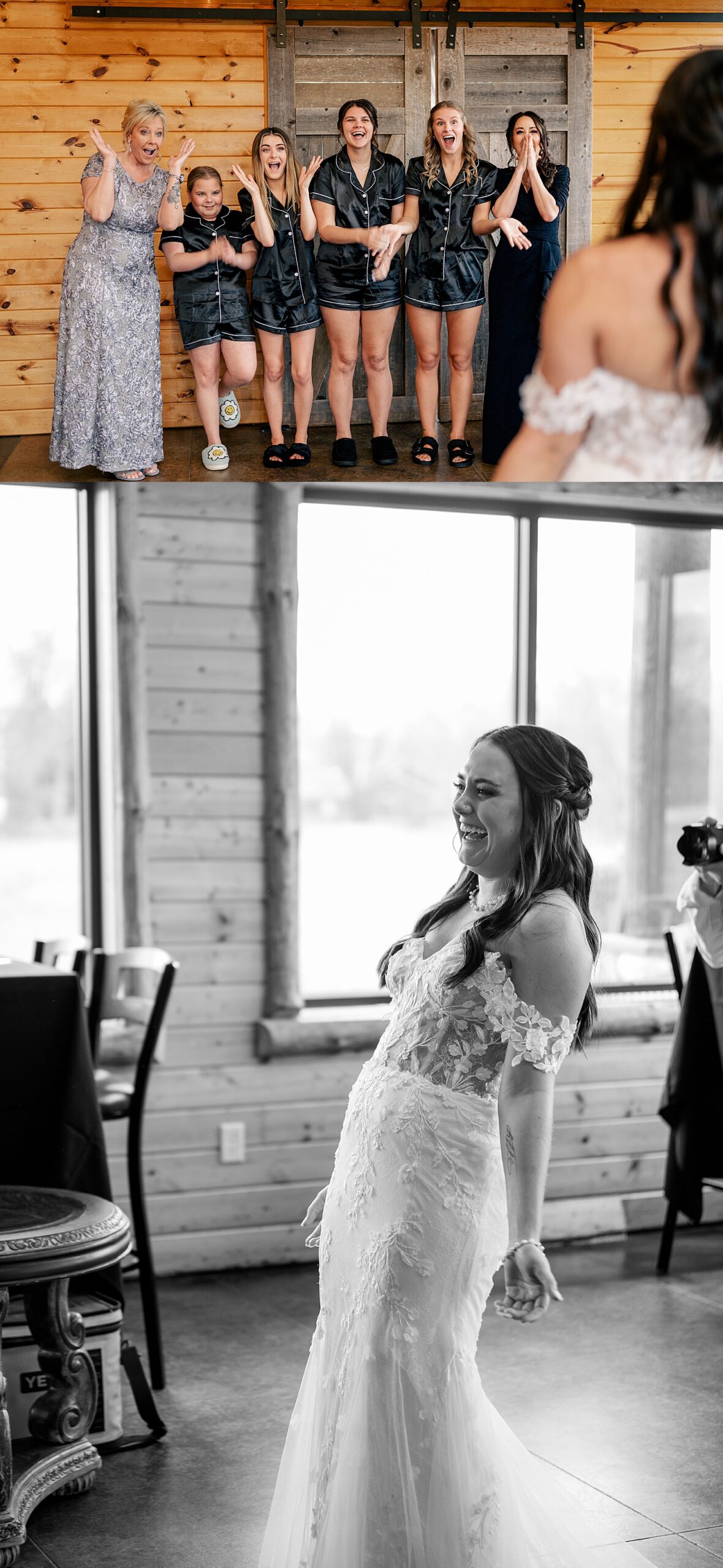 bride surprises her bridesmaids with first look at The Grands at Mulligan