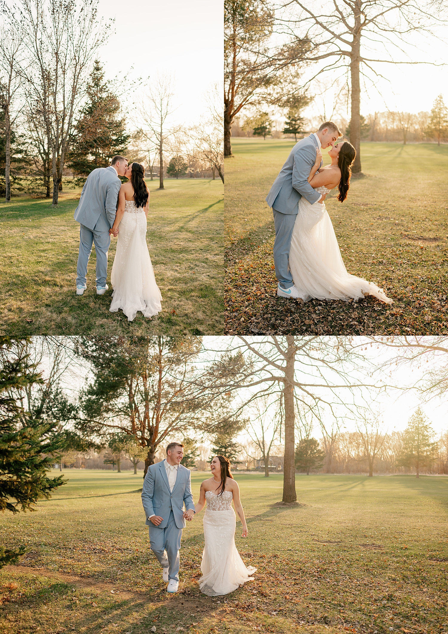 brunette in gown and man in suit kiss by Rule Creative Co