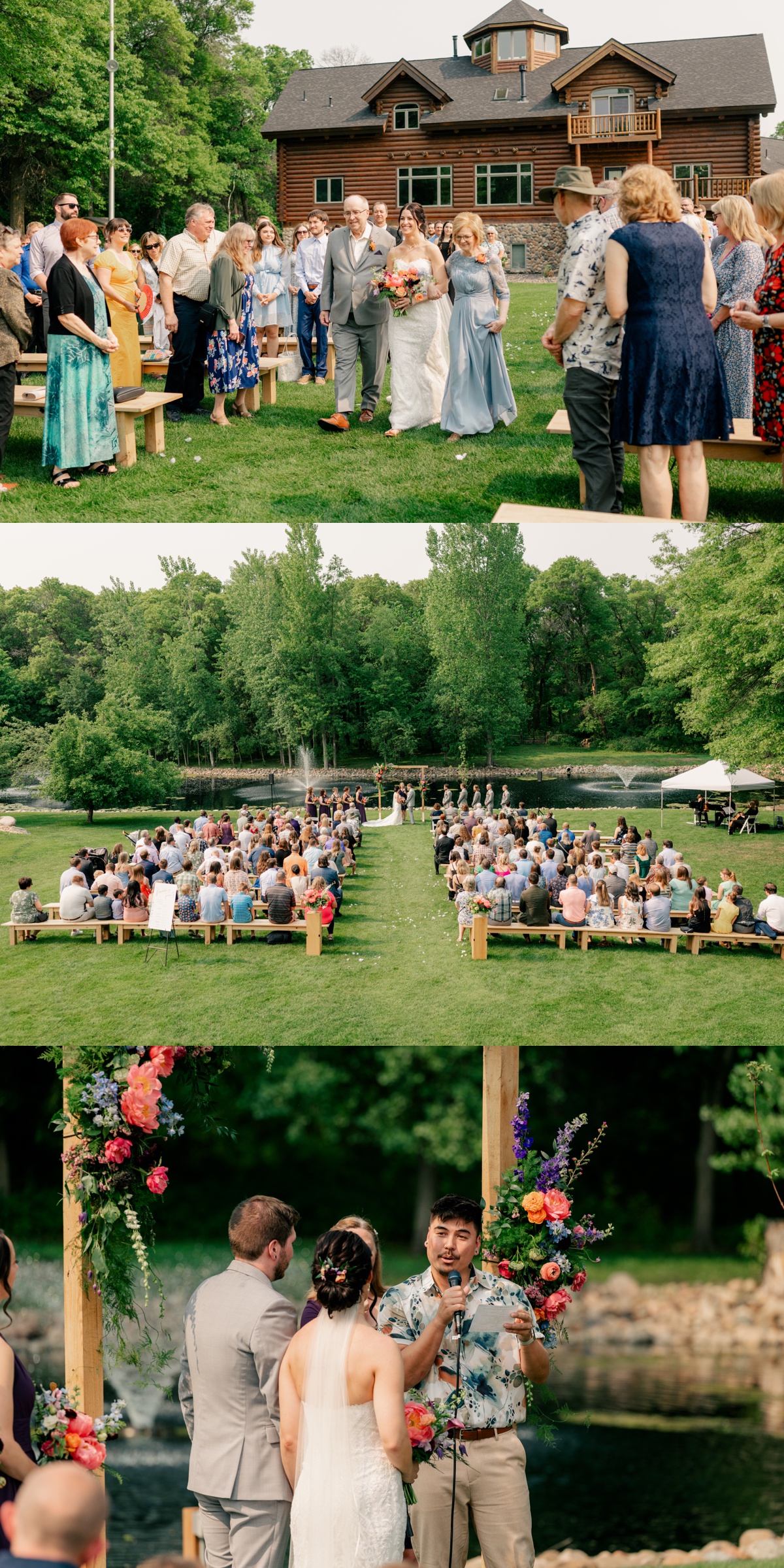 Minnesota Wedding Photographer captures bride walking down the aisle