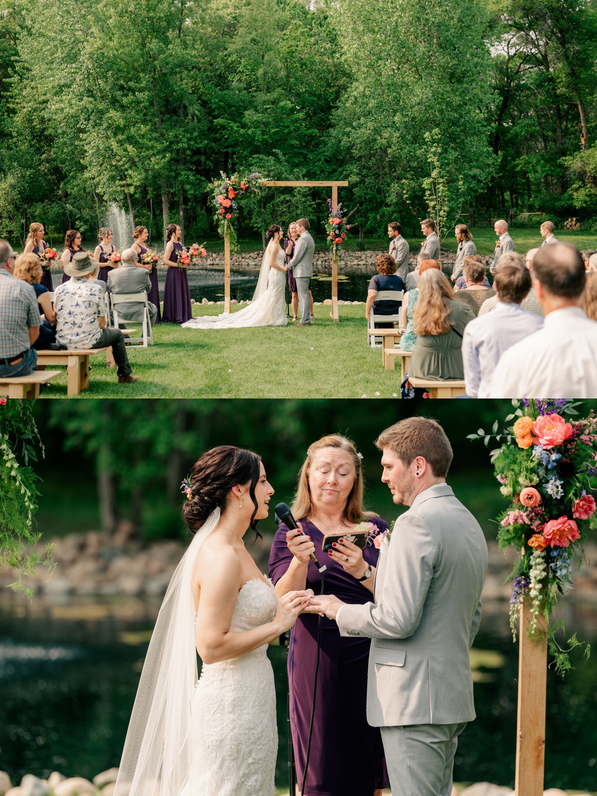 Bride and groom exchanging rings by Rule Creative Co