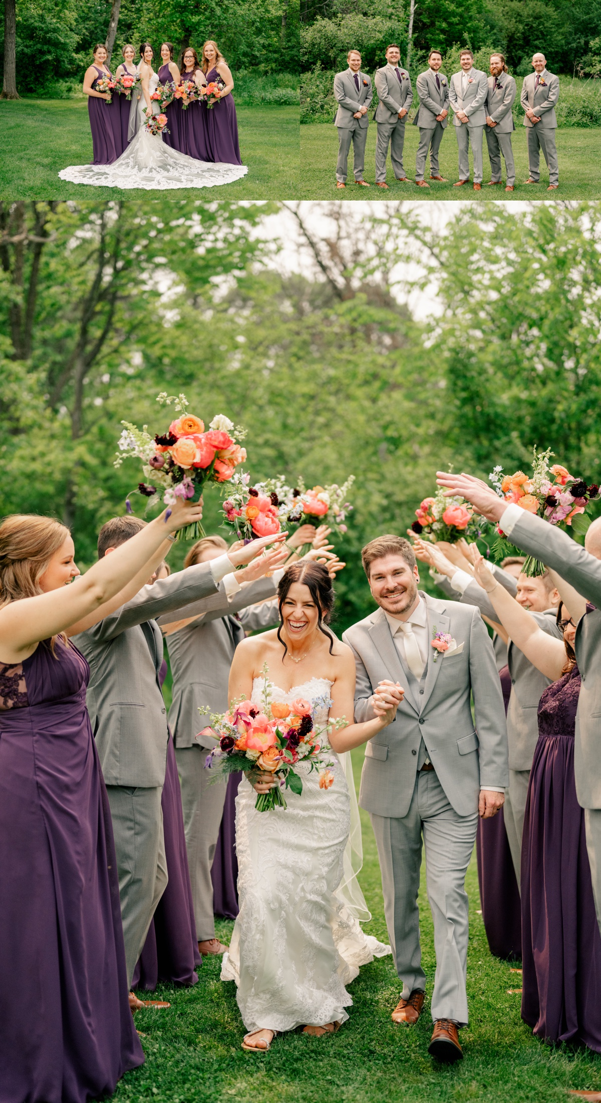 Minnesota Wedding Photographer captures newlyweds with wedding party