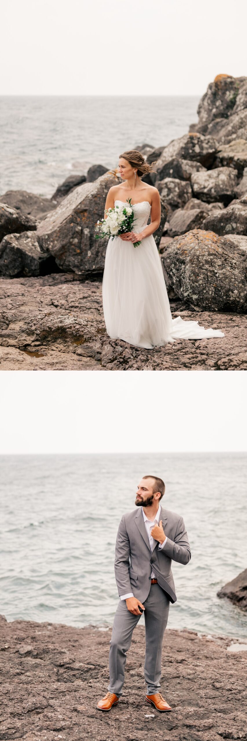 Solo portraits of bride and groom by Rule Creative Co.