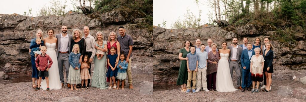 Guests pose for family portraits during a North Shore Elopement.