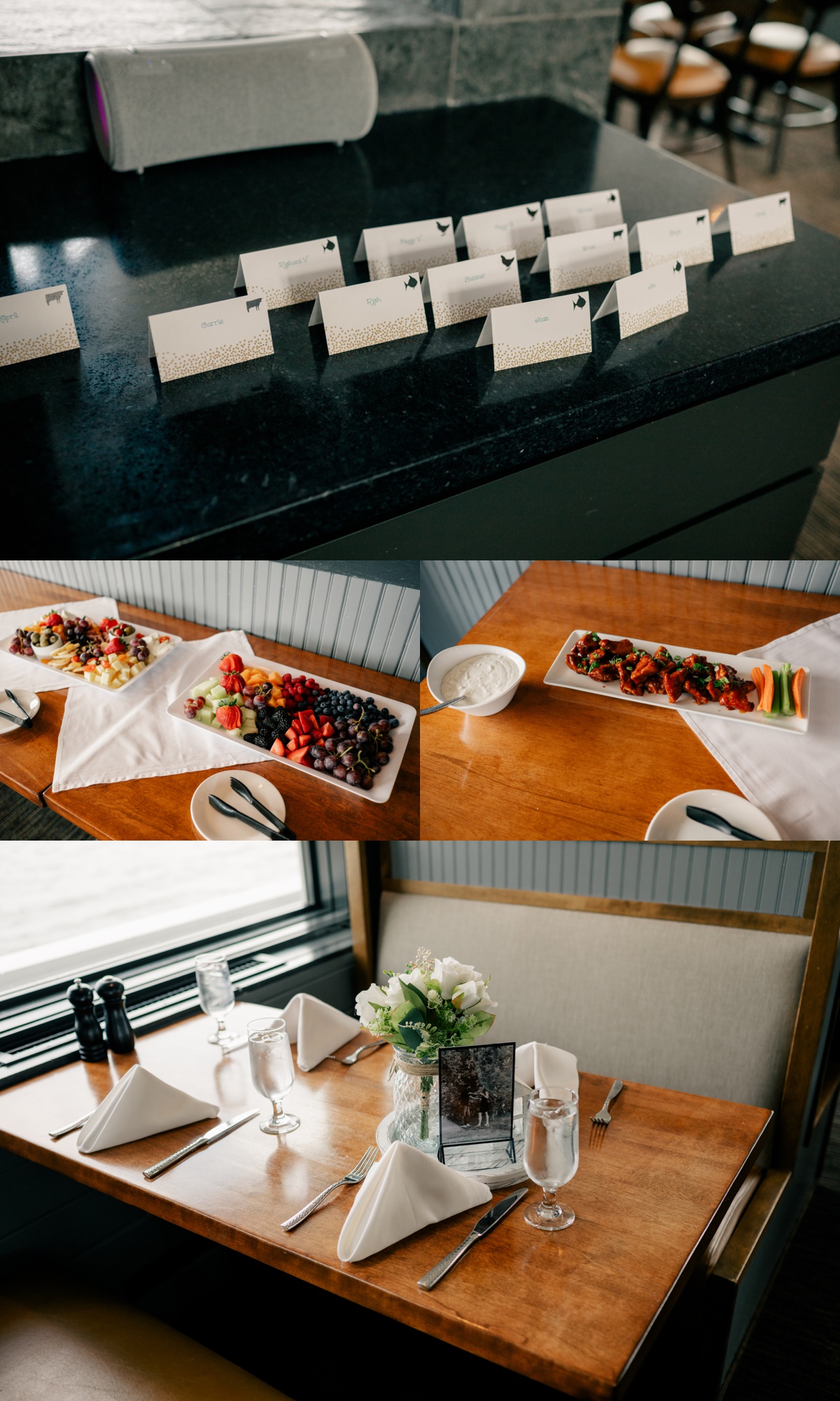 Café table decorated for a wedding by Rule Creative Co.