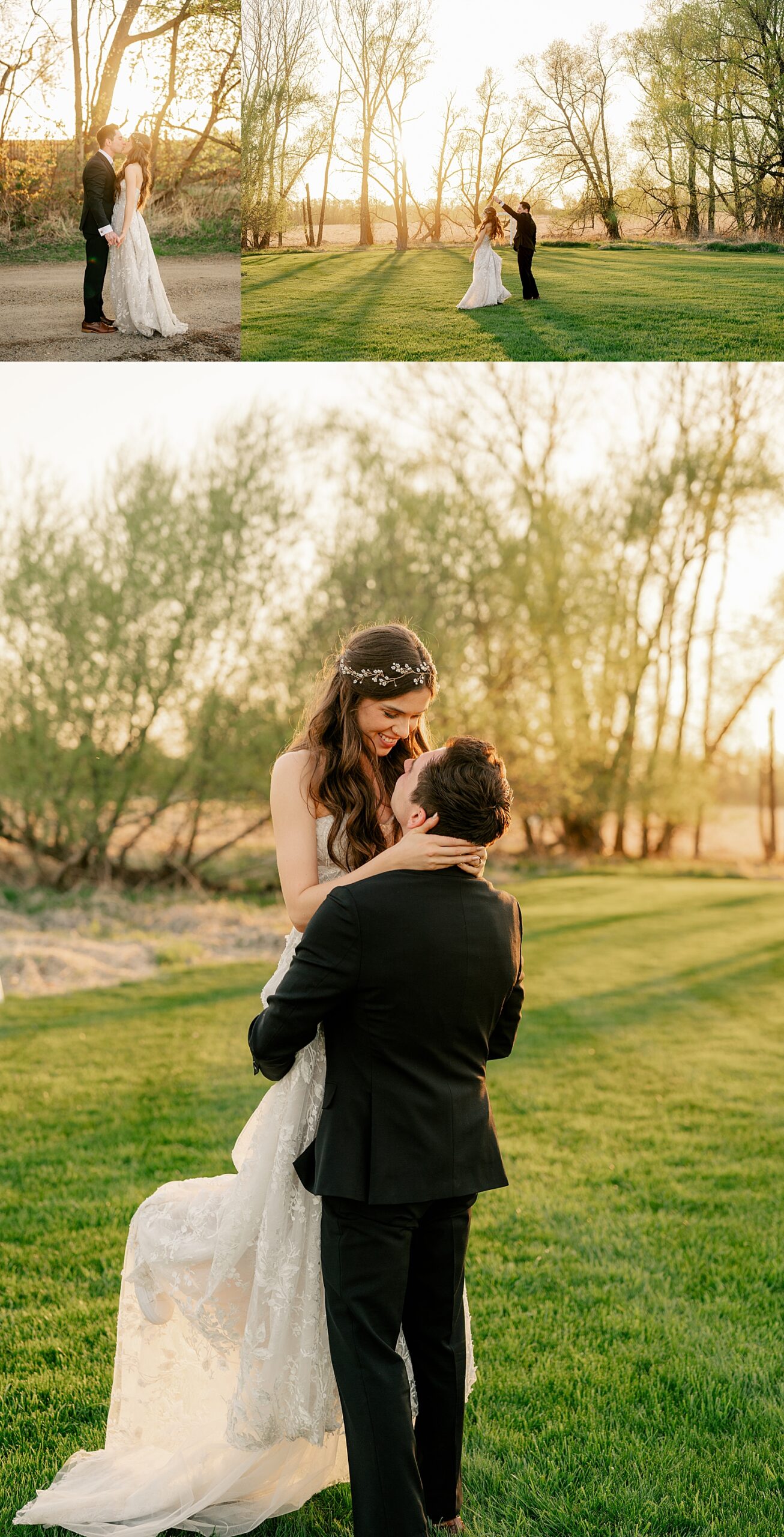 man twirls wife in field during golden hour by Rule Creative Co