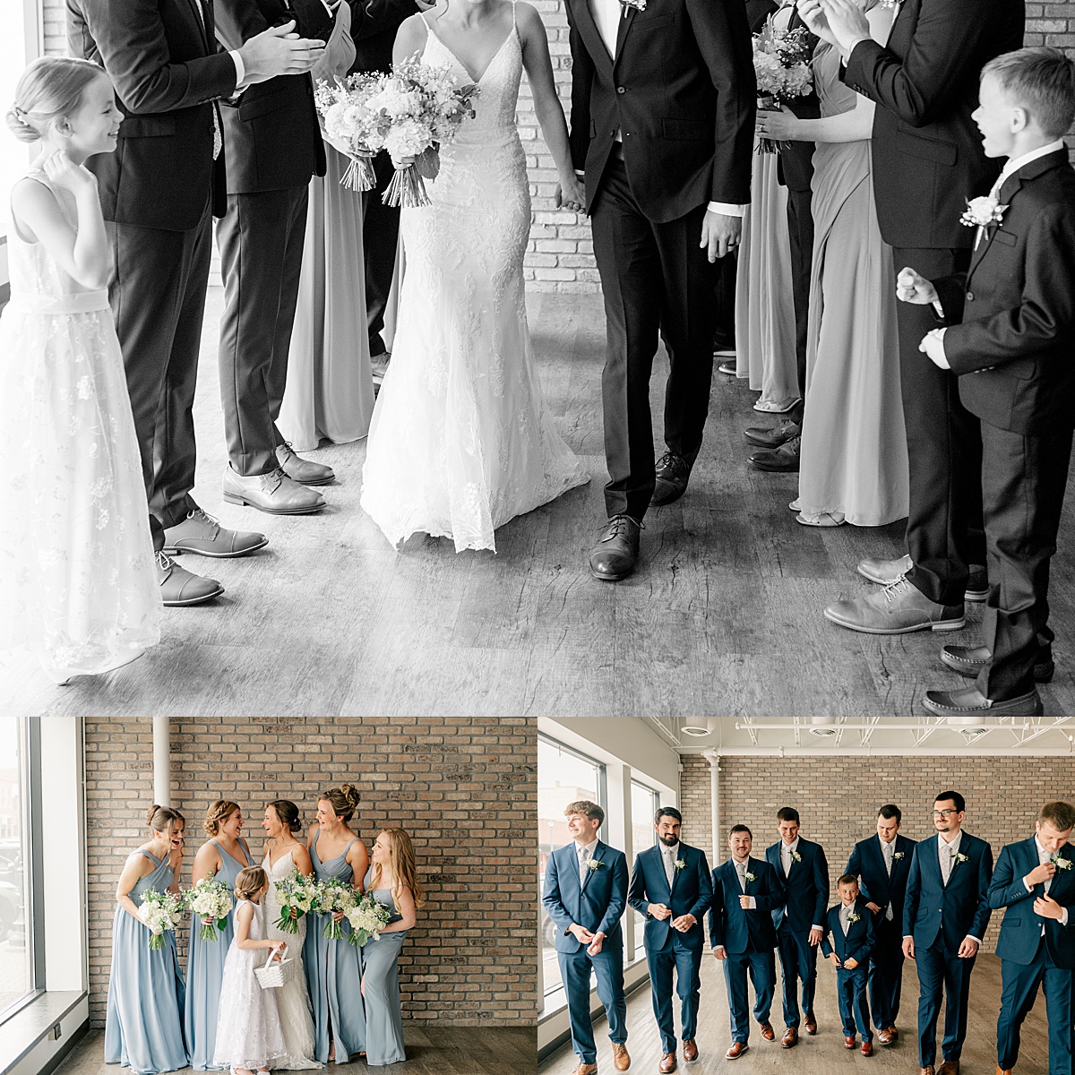 Bridal Party celebrating newlyweds on their Spring Wedding Day.