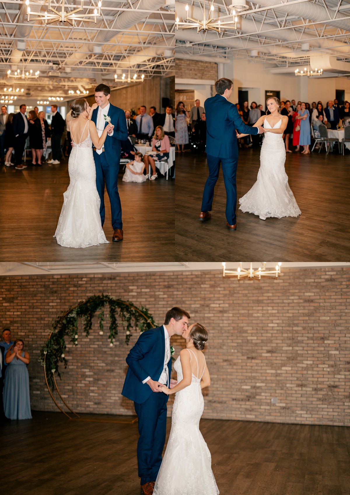 Bride and Groom sharing first dance during reception by Rule Creative Co.