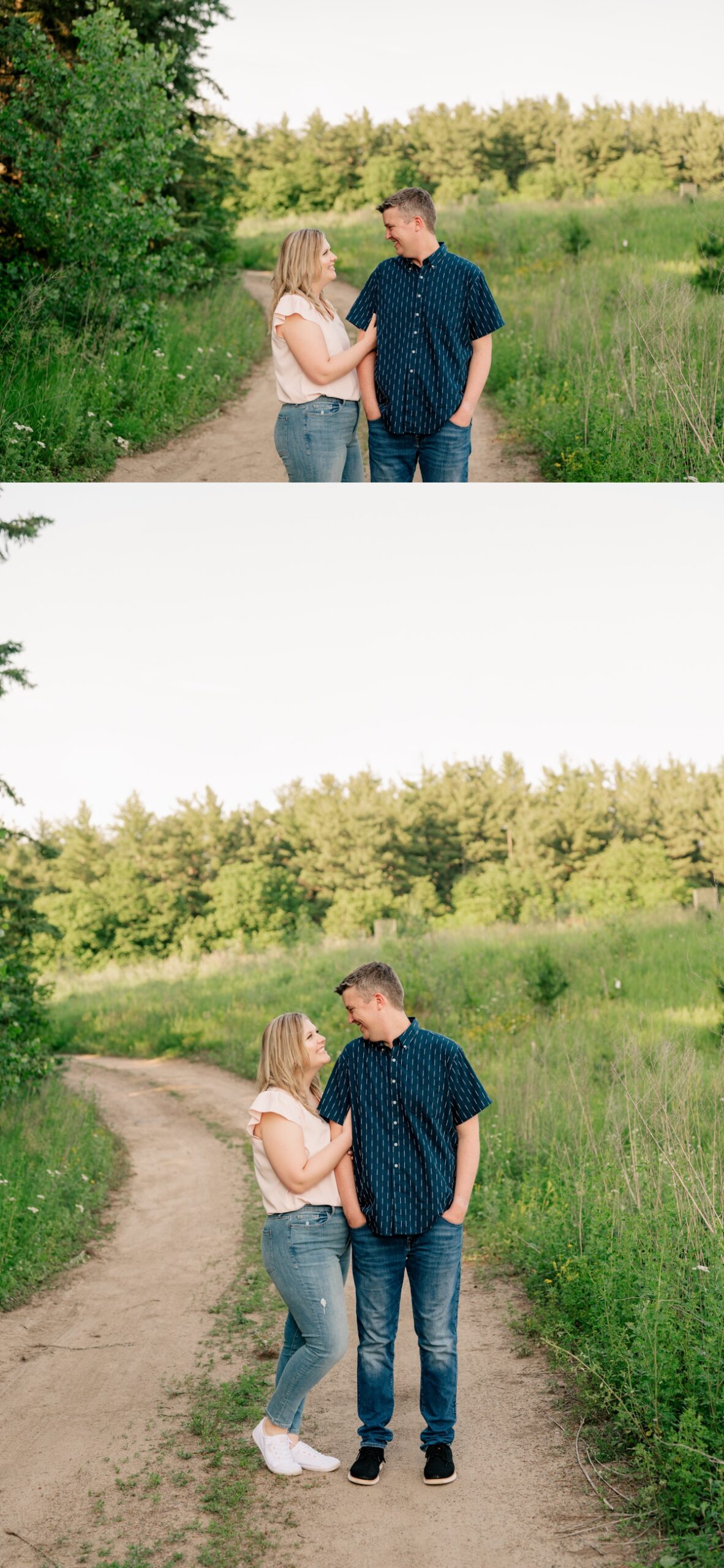 Minnesota Wedding Photographer captures man and woman smiling at one another