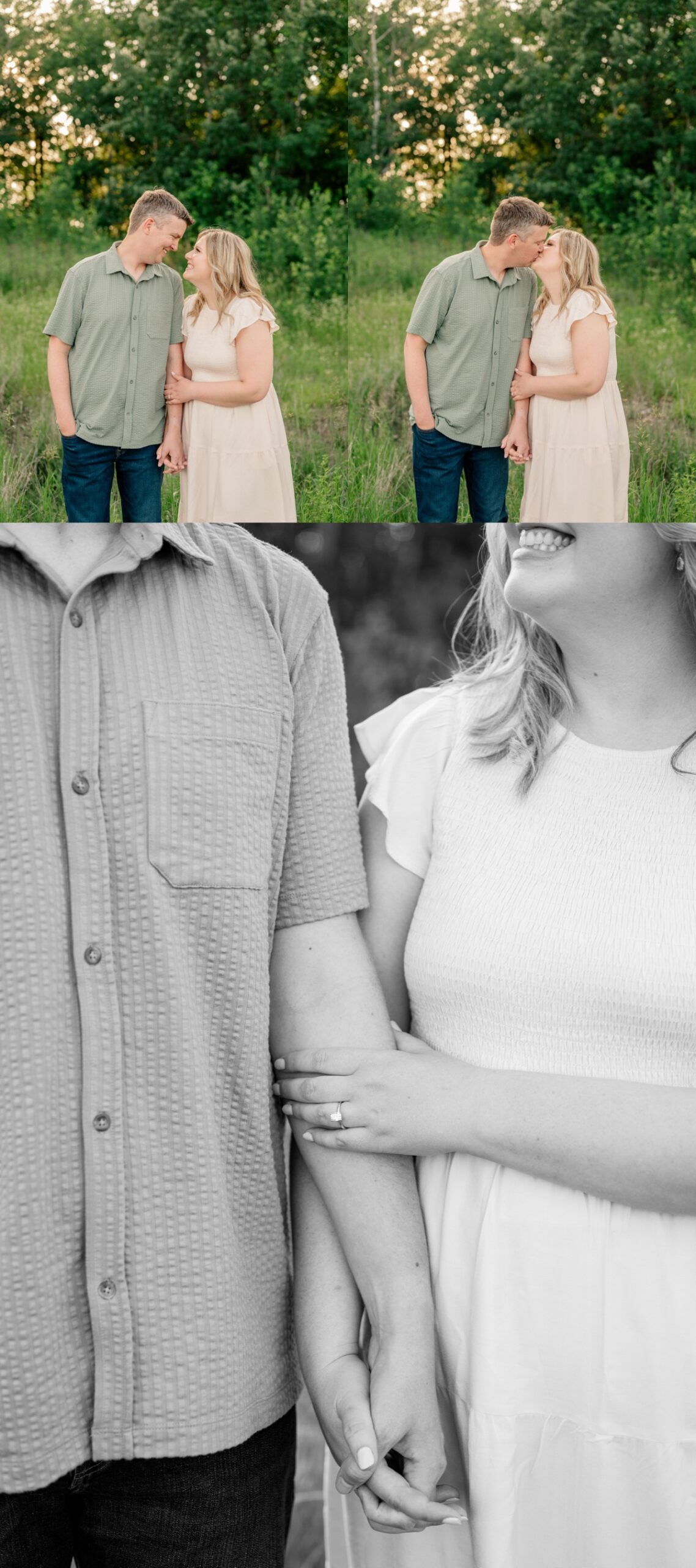 Happy couple holding hands and smiling by Rule Creative Co.