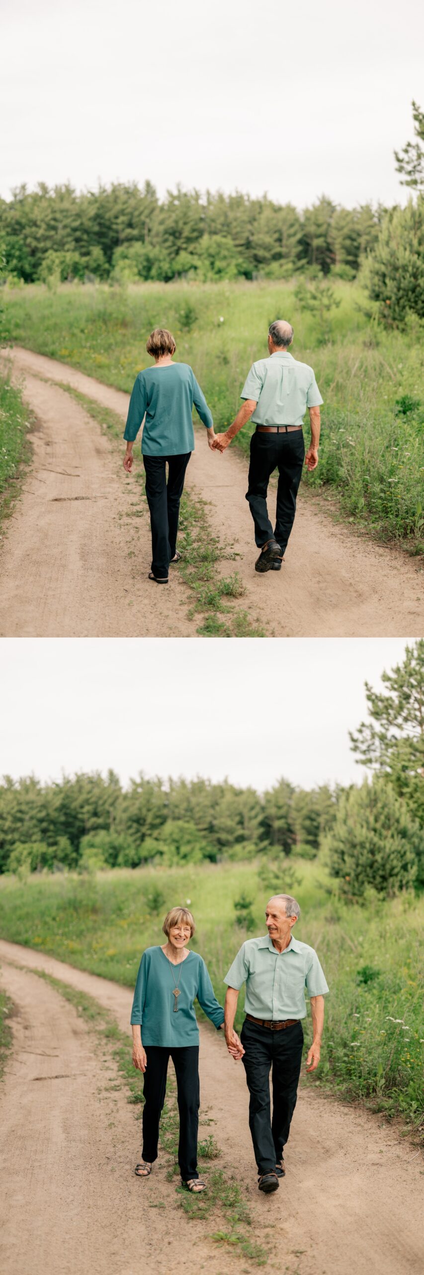Minnesota Family Photographer captures couple walking down dirt road
