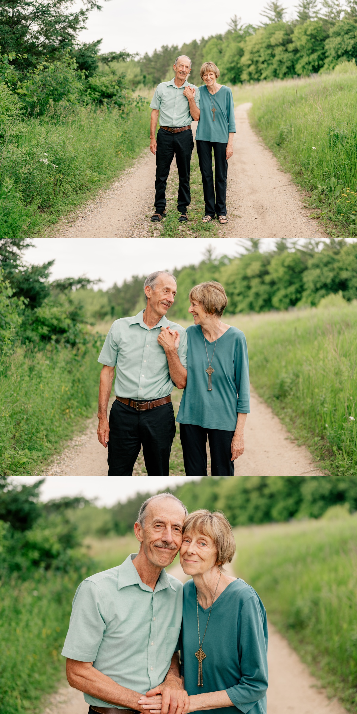 Man and woman embracing sweetly during Anniversary Mini Session