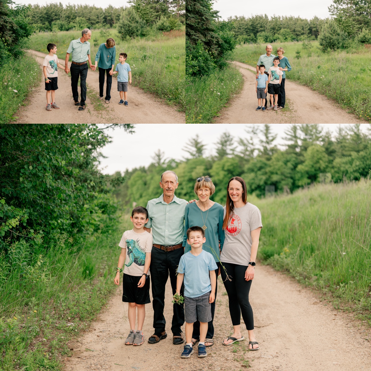 Grandparents and grandchildren holding hands by Rule Creative Co