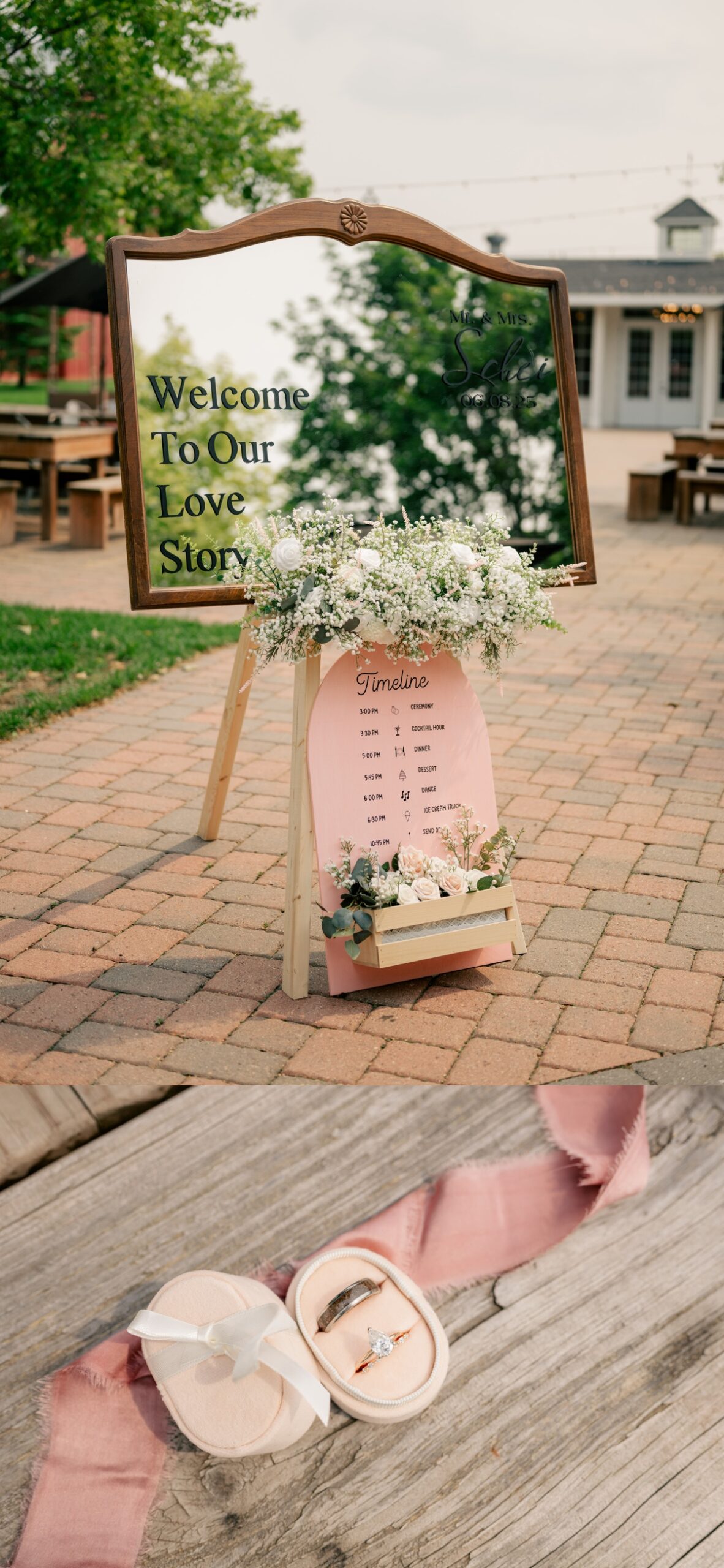 Mirror signage during Baby's Breath Wedding