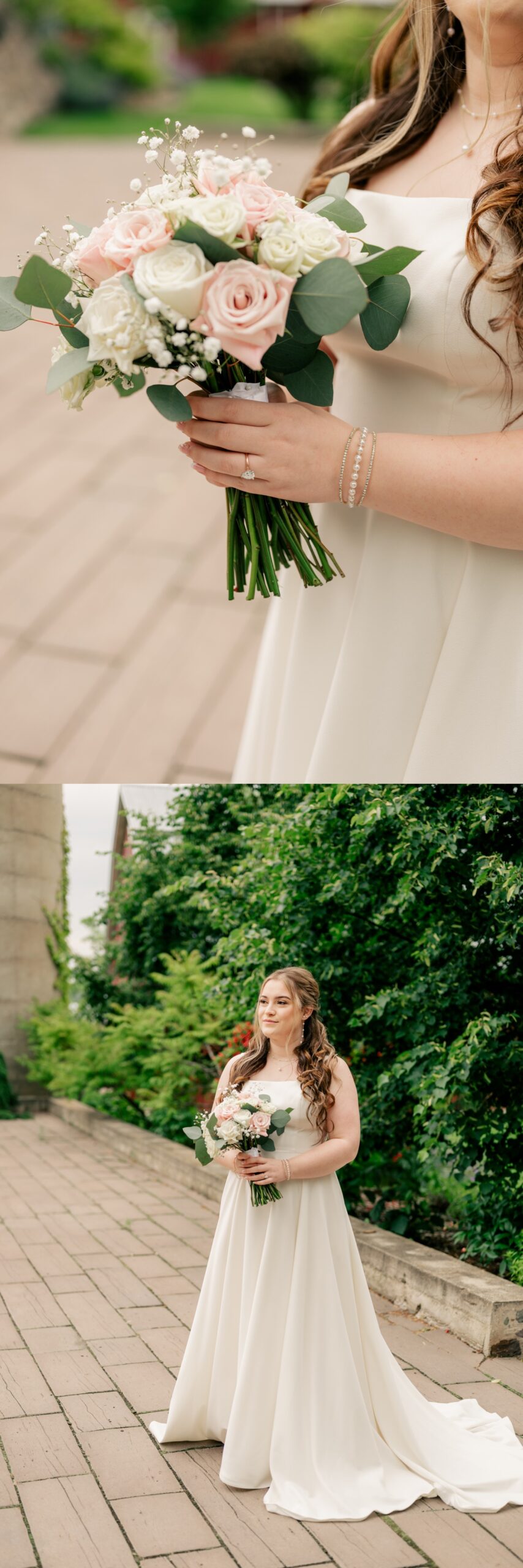 Minnesota Wedding Photographer captures pink and white wedding flowers