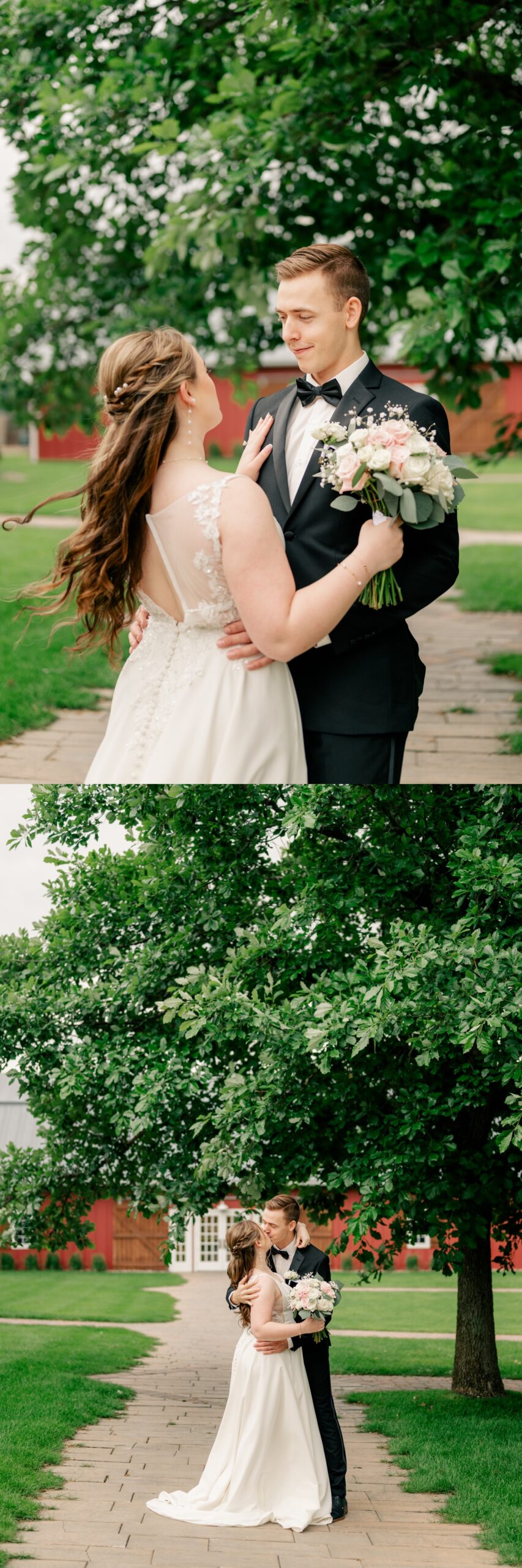 Minnesota Wedding Photographer captures Bride and Groom posing for portraits