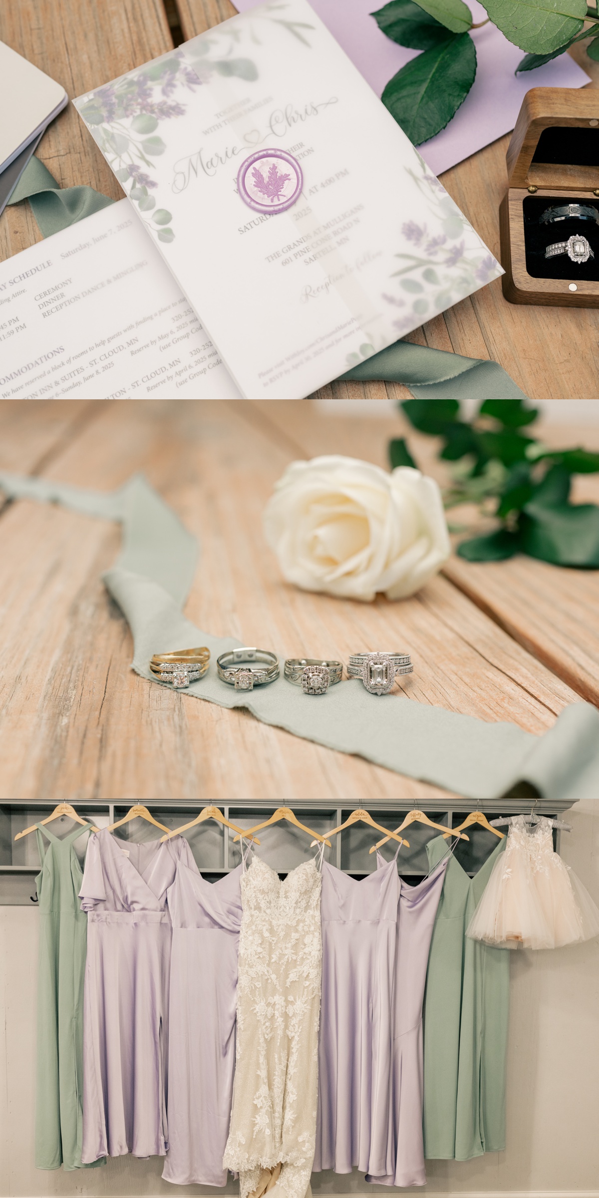 Minnesota Wedding Photographer captures invitation and ring details