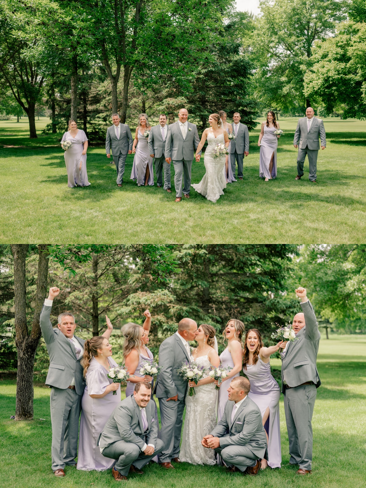 Wedding party celebrates newlyweds by Rule Creative Co