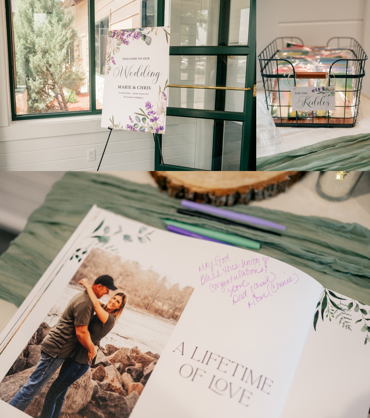 Personal reception details for Wild Child Wedding