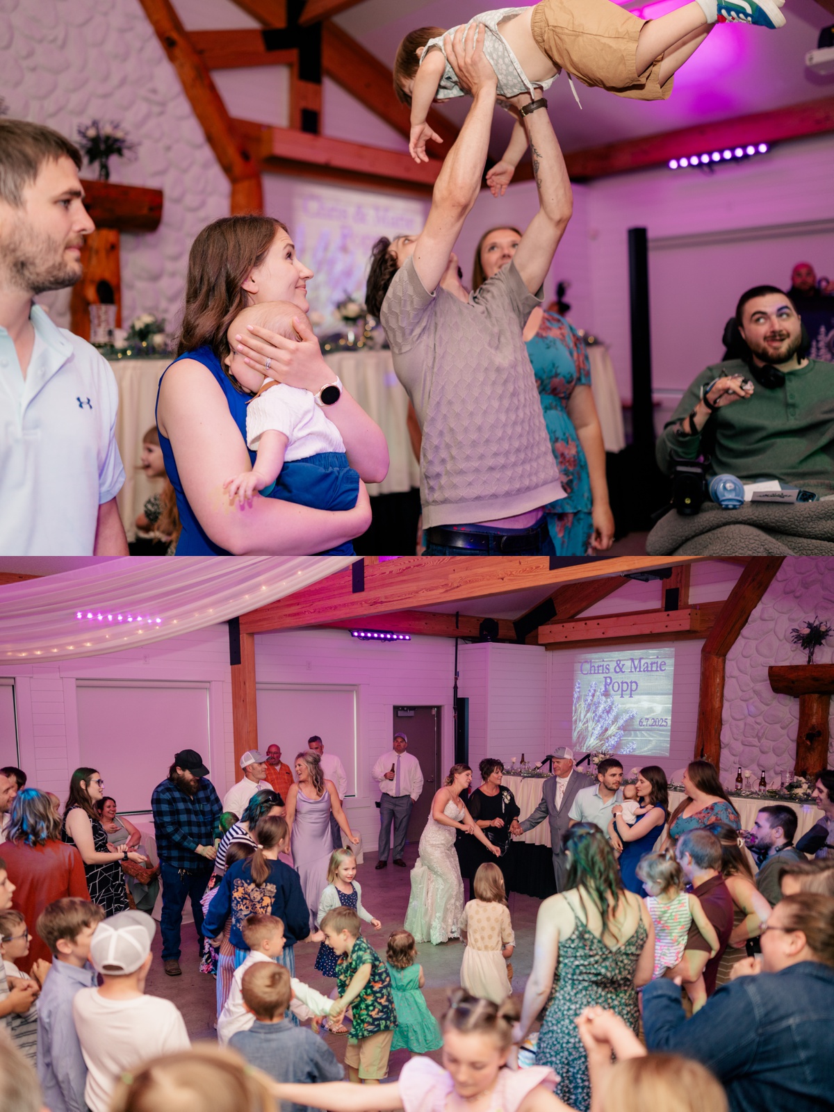 Minnesota Wedding Photographer captures reception guests dancing