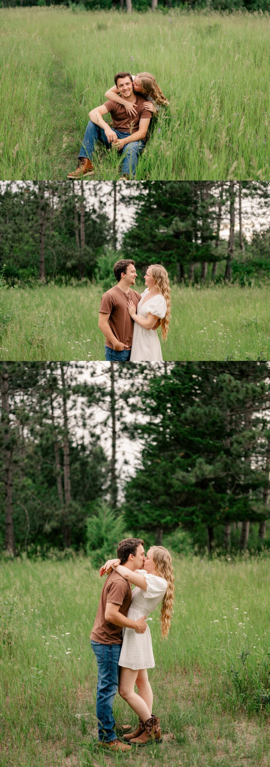 Minnesota Engagement Photographer captures couple hugging and laughing