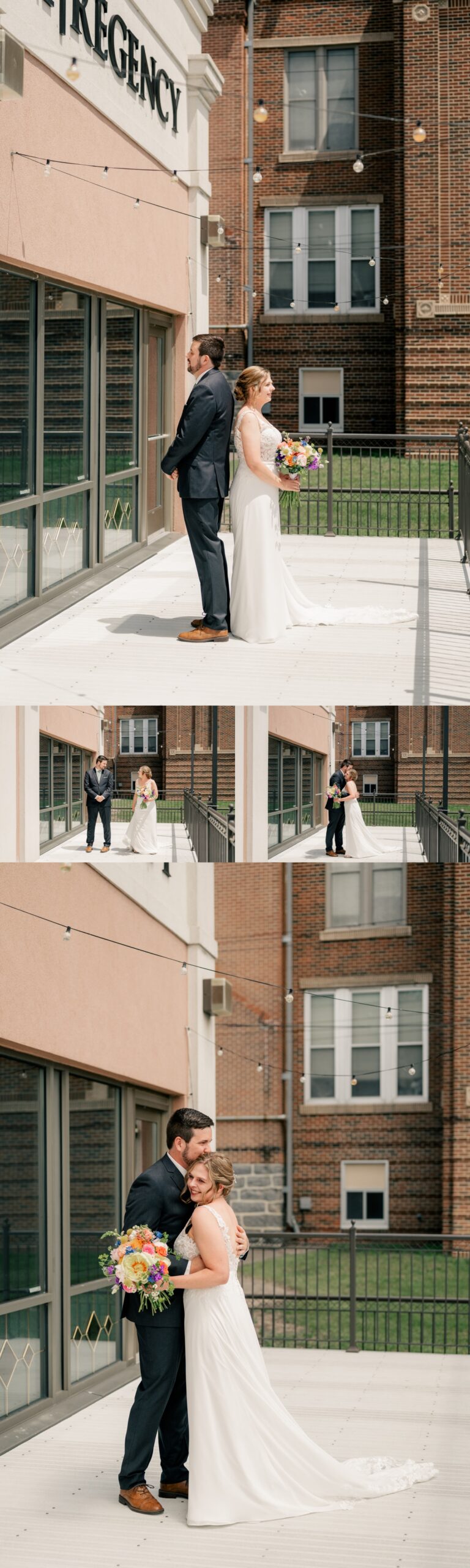 Minnesota Wedding Photographer captures bride and groom having First Look