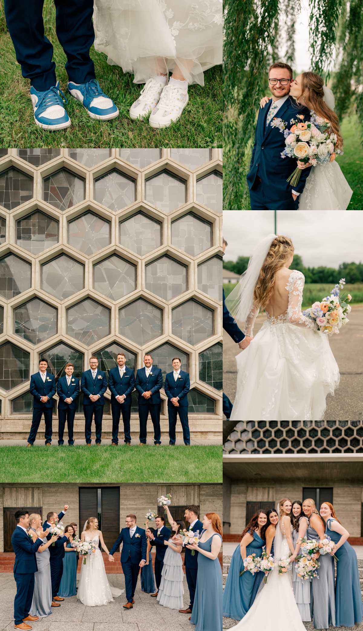 Wedding party celebrates newlyweds during Fairytale Summer Wedding