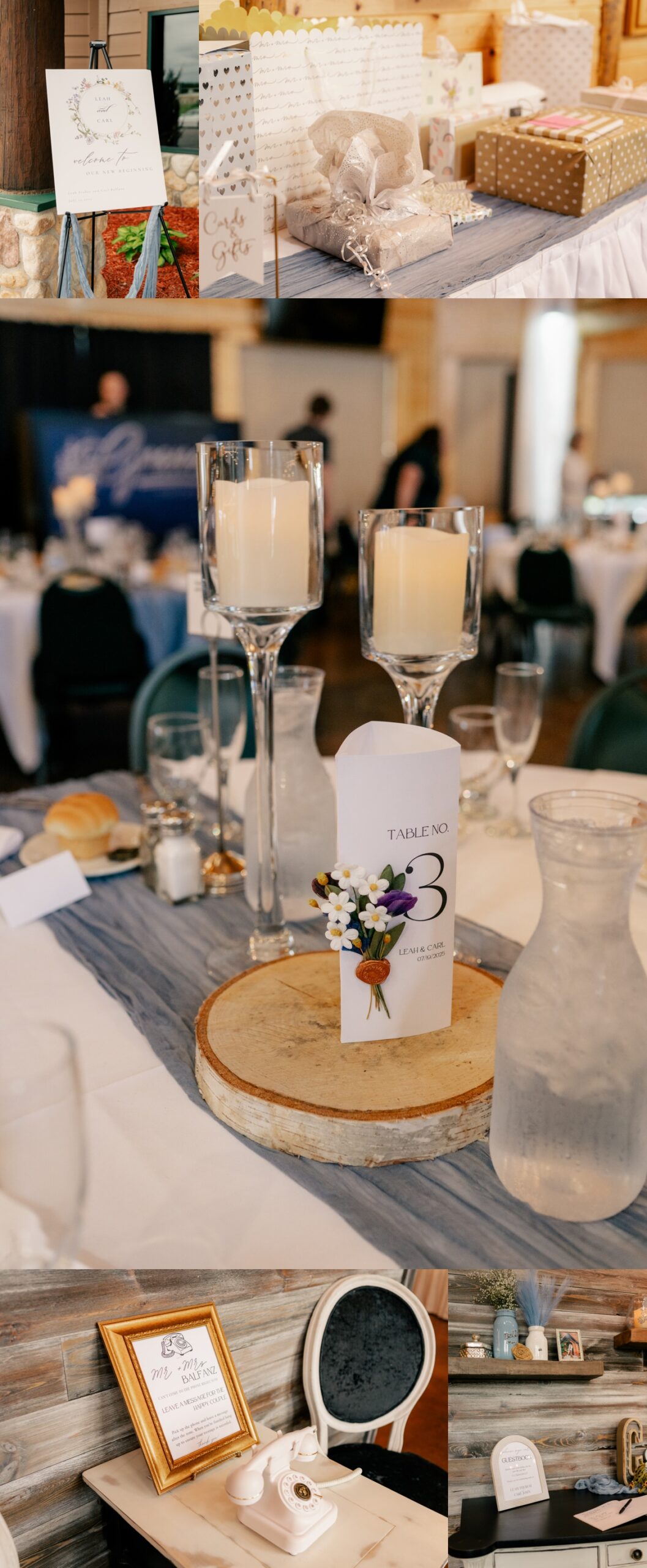 Reception table decorations and signage by Rule Creative Co.