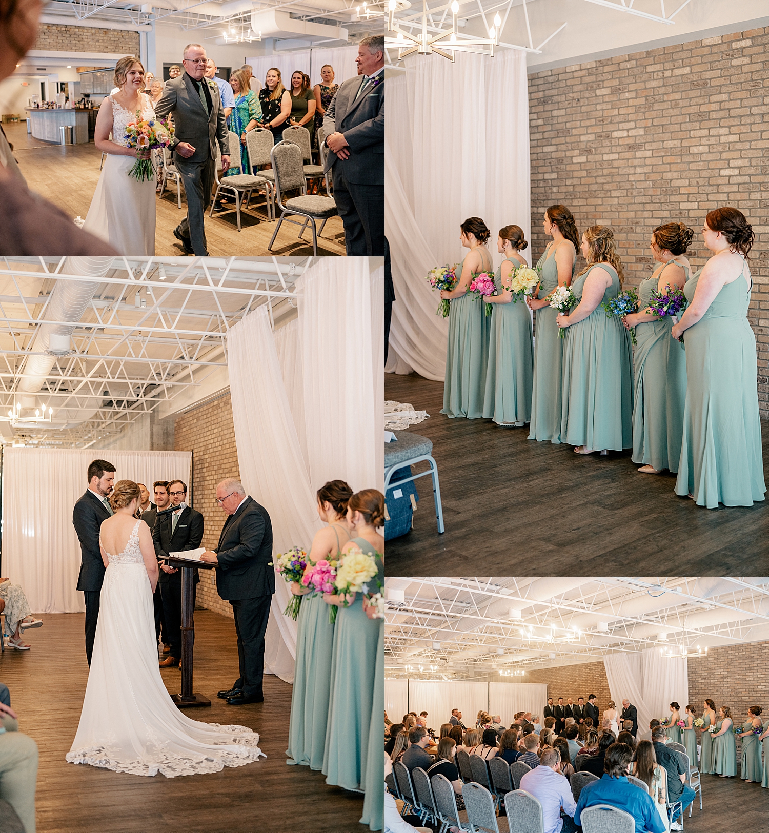 couple get married at alter by Minnesota wedding photographer