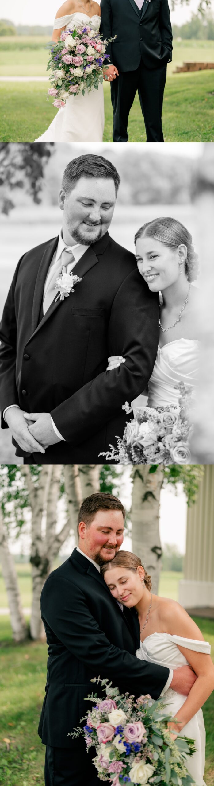 Minnesota Wedding Photographer captures Bride and Groom embracing before ceremony