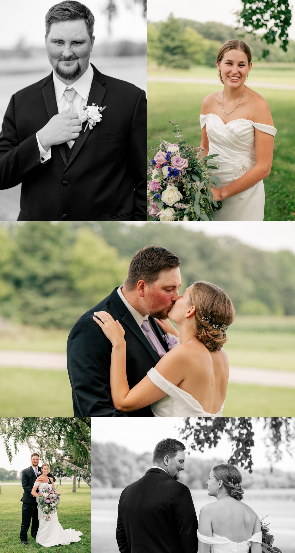 Happy bride in her dress and bouquet by Rule Creative Co.