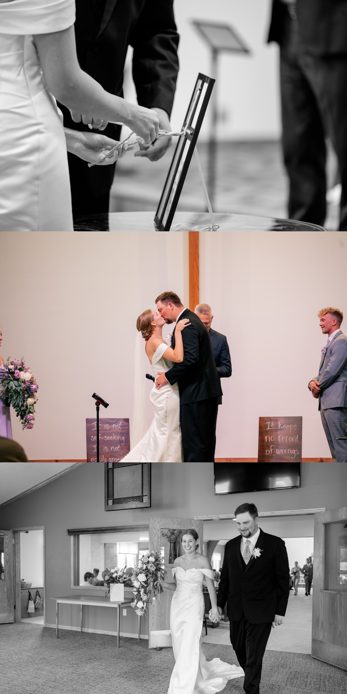 Minnesota Wedding Photographer captures indoor christian wedding ceremony