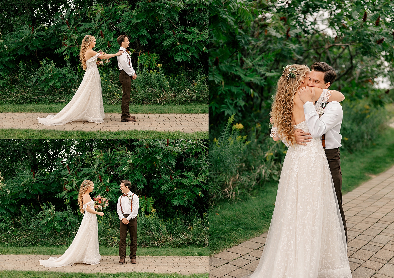 man waits for his bride during first look outside by Rule Creative Co
